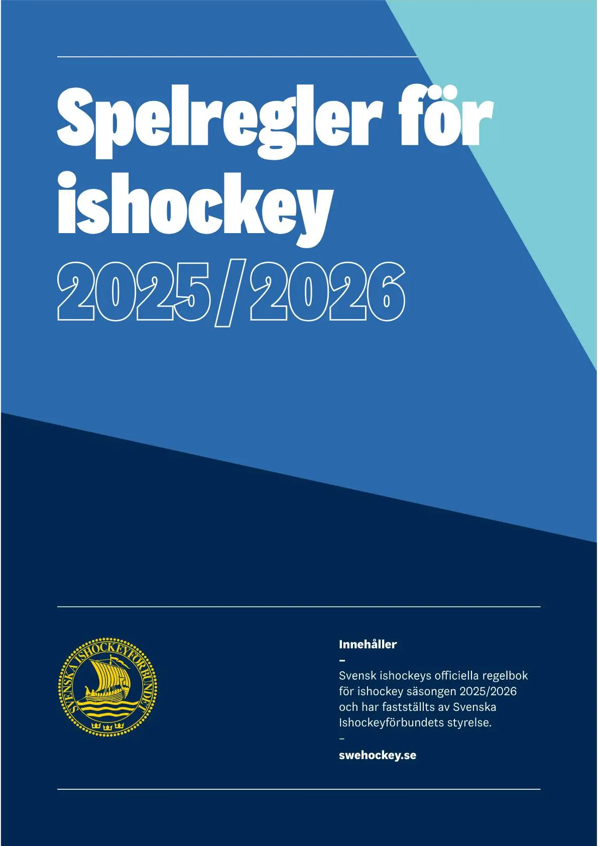 Ishockeydomare på isen med regelbok